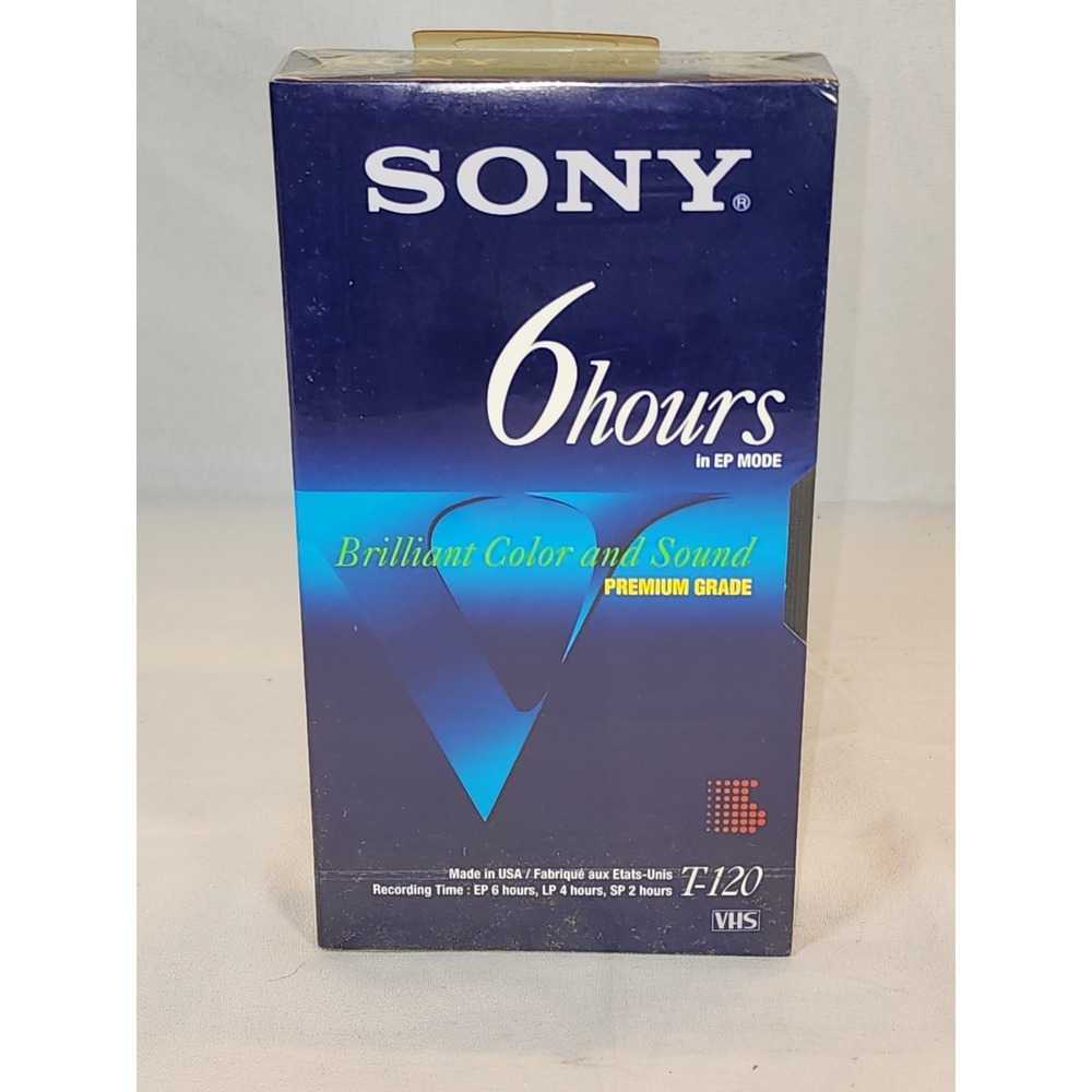 Sony T-120VE Premium Grade Blank VHS Tape Brand New! Still Sealed!